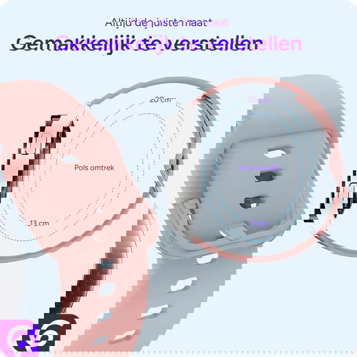 SBG Universeel Smartwatch / Horloge Bandje - Siliconen - 20MM - Licht Roze afbeelding 2