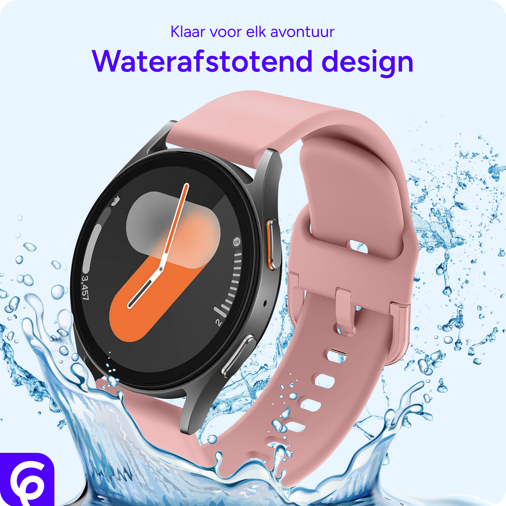 SBG Universeel Smartwatch / Horloge Bandje - Siliconen - 20MM - Licht Roze afbeelding 6