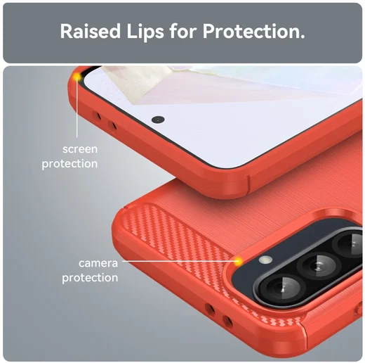 Samsung Galaxy A56 Hoesje Geborsteld TPU Flexibele Back Cover Rood afbeelding 6