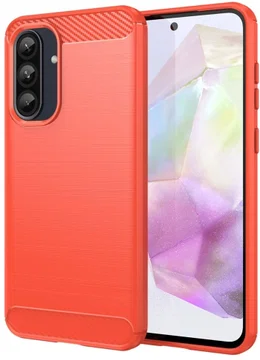 Samsung Galaxy A56 Hoesje Geborsteld TPU Flexibele Back Cover Rood