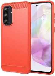 Samsung Galaxy A56 Hoesje Geborsteld TPU Flexibele Back Cover Rood afbeelding