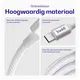 Set van 8 stuks 30cm Buddi Flex USB-C naar USB-C Kabel 60W Wit afbeelding 9