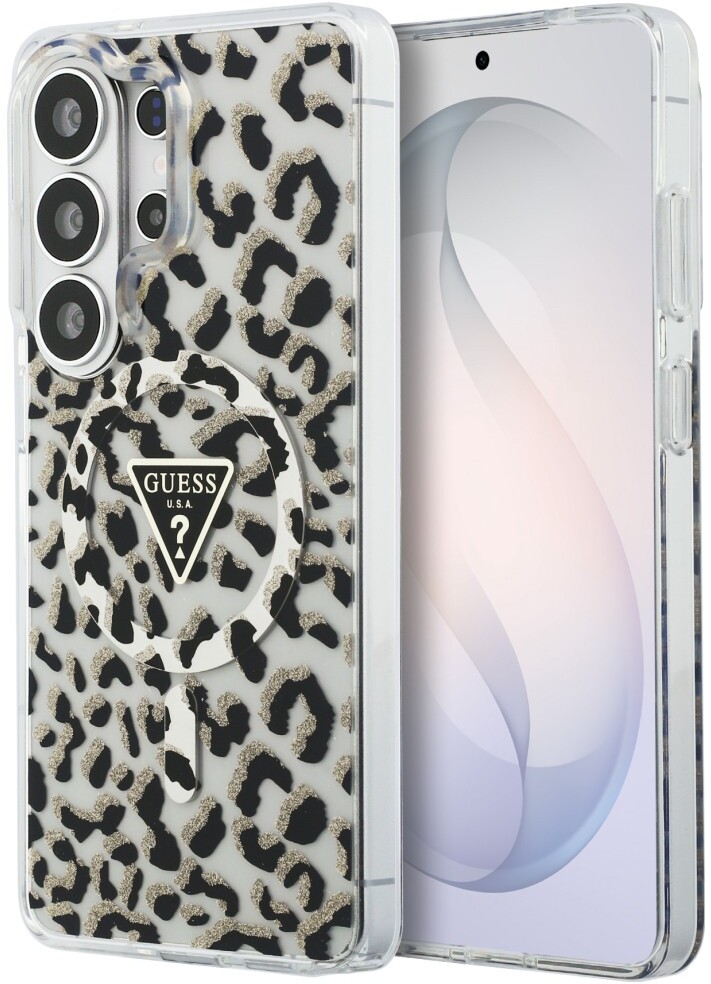 Guess 4G Triangle Logo Samsung Galaxy S26 Ultra Hoesje MagSafe Panter Zwart afbeelding 1