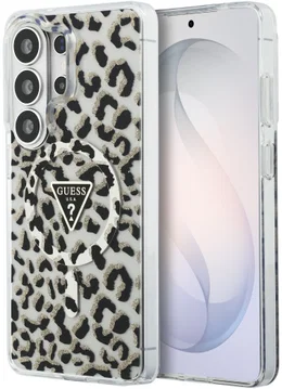 Guess 4G Triangle Logo Samsung Galaxy S26 Ultra Hoesje MagSafe Panter Zwart