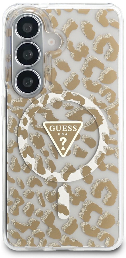 Guess 4G Triangle Logo Samsung Galaxy S26 Hoesje MagSafe Panter Bruin afbeelding 3