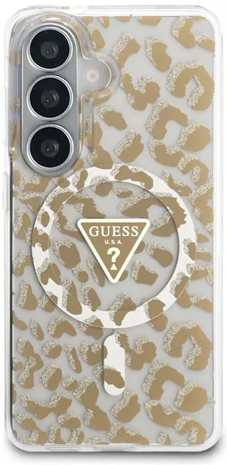 Guess 4G Triangle Logo Samsung Galaxy S26 Hoesje MagSafe Panter Bruin afbeelding 3