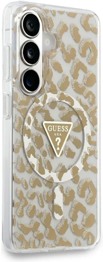 Guess 4G Triangle Logo Samsung Galaxy S26 Hoesje MagSafe Panter Bruin afbeelding 4