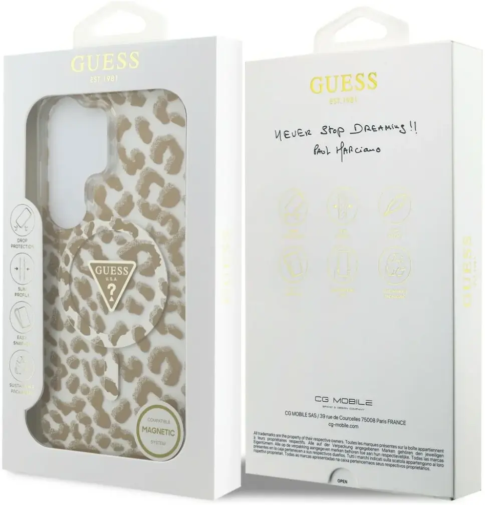 Guess 4G Triangle Logo Samsung Galaxy S26 Ultra Hoesje MagSafe Panter Bruin afbeelding 8