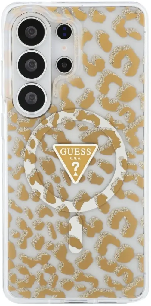 Guess 4G Triangle Logo Samsung Galaxy S26 Ultra Hoesje MagSafe Panter Bruin afbeelding 3
