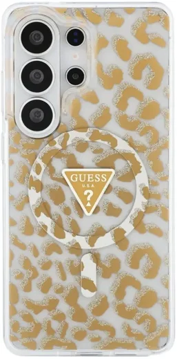 Guess 4G Triangle Logo Samsung Galaxy S26 Ultra Hoesje MagSafe Panter Bruin afbeelding 3