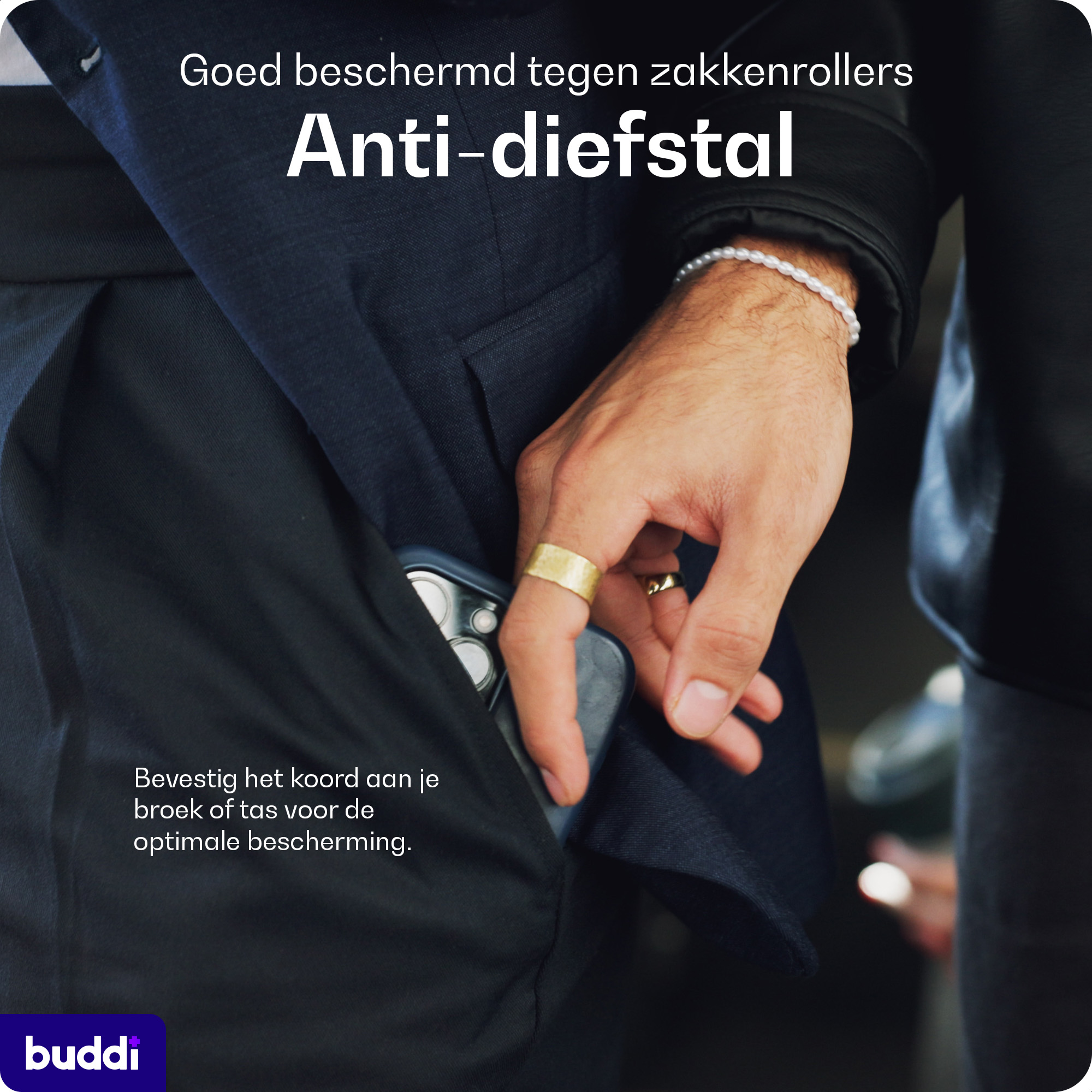 Buddi Secure Telefoonkoord voor Wintersport en Anti Diefstal Duo Pack Zwart afbeelding 5