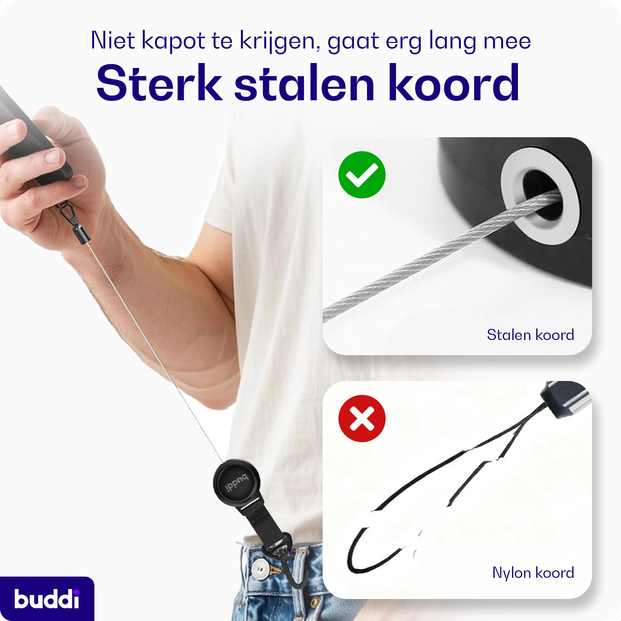 Buddi Secure Telefoonkoord voor Wintersport en Anti Diefstal Duo Pack Zwart afbeelding 7
