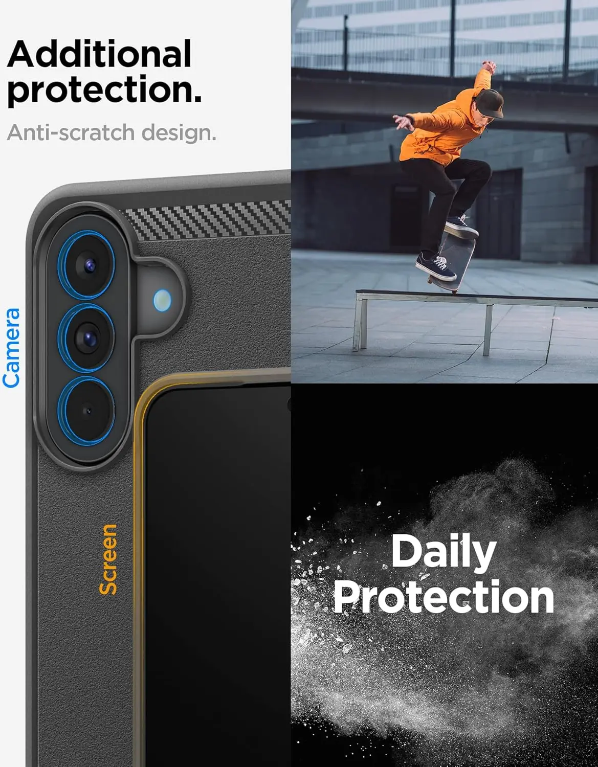 Spigen Rugged Armor Samsung Galaxy A57 Hoesje Back Cover Matte Zwart afbeelding 5