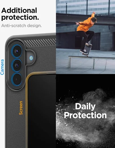 Spigen Rugged Armor Samsung Galaxy A57 Hoesje Back Cover Matte Zwart afbeelding 5