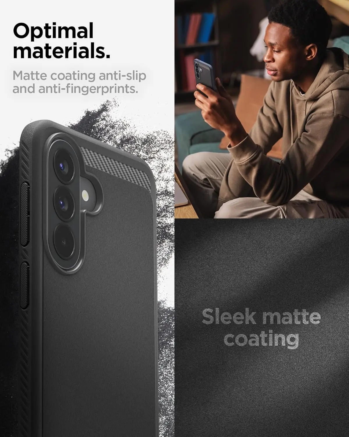 Spigen Rugged Armor Samsung Galaxy A57 Hoesje Back Cover Matte Zwart afbeelding 6