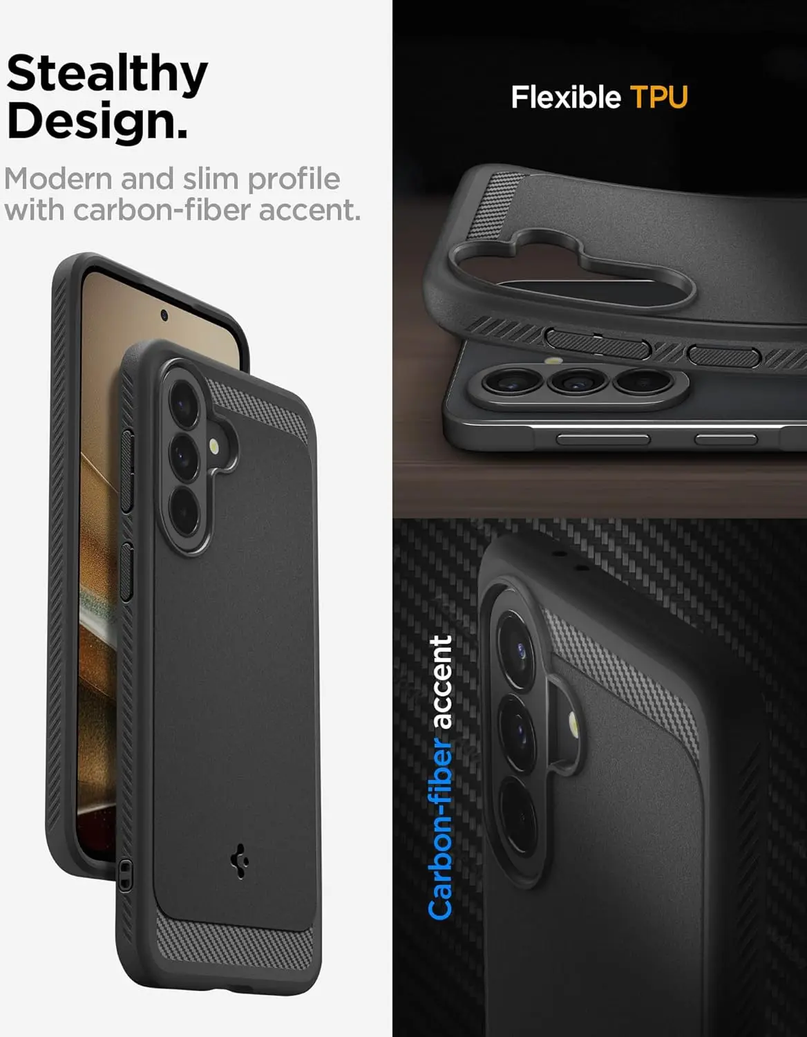 Spigen Rugged Armor Samsung Galaxy A37 Hoesje Back Cover Matte Zwart afbeelding 7