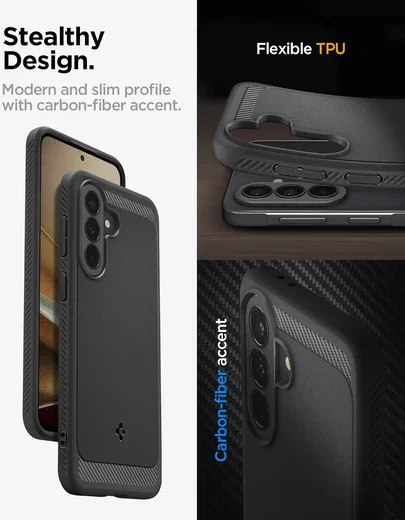 Spigen Rugged Armor Samsung Galaxy A37 Hoesje Back Cover Matte Zwart afbeelding 7