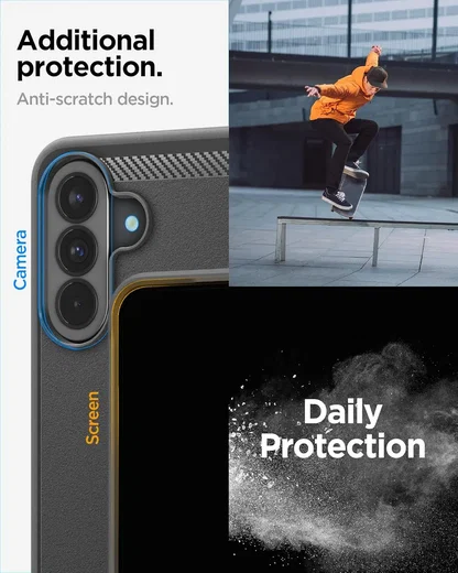 Spigen Rugged Armor Samsung Galaxy A37 Hoesje Back Cover Matte Zwart afbeelding 4