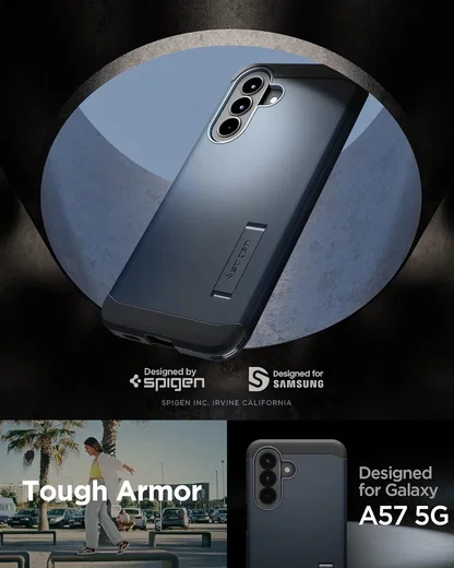 Spigen Tough Armor Samsung Galaxy A57 Hoesje Back Cover Metal Slate afbeelding 2