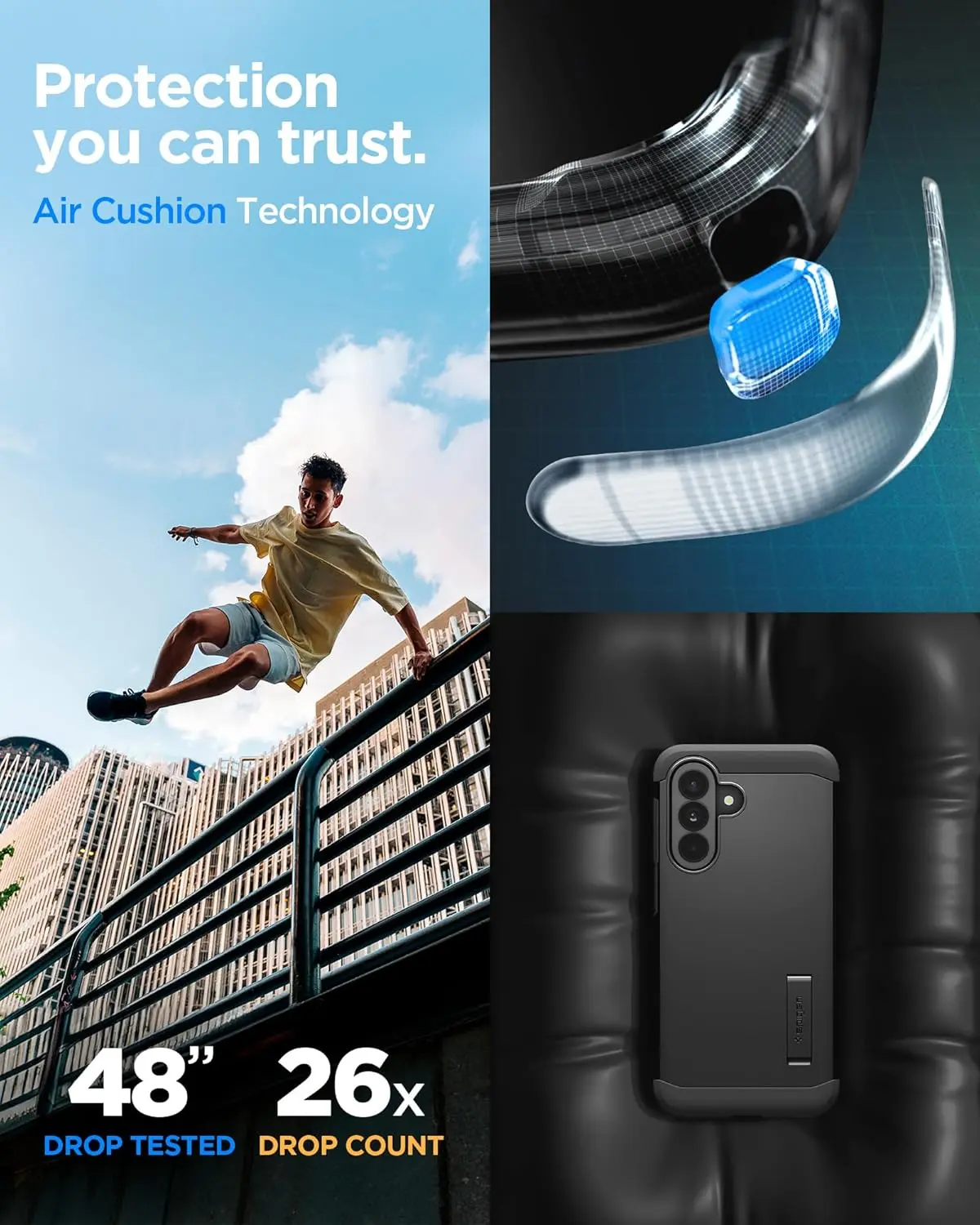 Spigen Tough Armor Samsung Galaxy A37 Hoesje Back Cover Zwart afbeelding 3