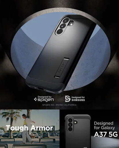 Spigen Tough Armor Samsung Galaxy A37 Hoesje Back Cover Zwart afbeelding 2
