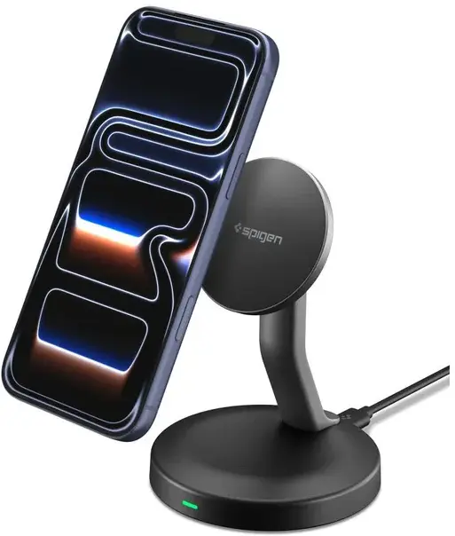 Spigen Essential MagFit 15W Draadloze Magnetische Magsafe Oplader Zwart afbeelding 2