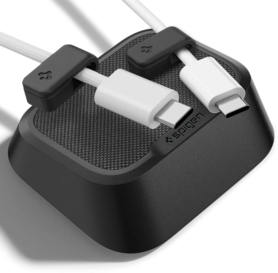 Spigen Universele Magnetische Kabel Houder voor Kabel Management Bureau Zwart afbeelding 1