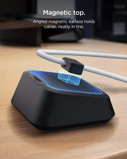 Spigen Universele Magnetische Kabel Houder voor Kabel Management Bureau Zwart afbeelding 5