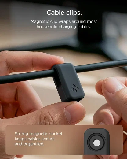 Spigen Universele Magnetische Kabel Houder voor Kabel Management Bureau Zwart afbeelding 4