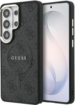 Guess 4G Embossed Ring Samsung Galaxy S26 Ultra Hoesje MagSafe Zwart