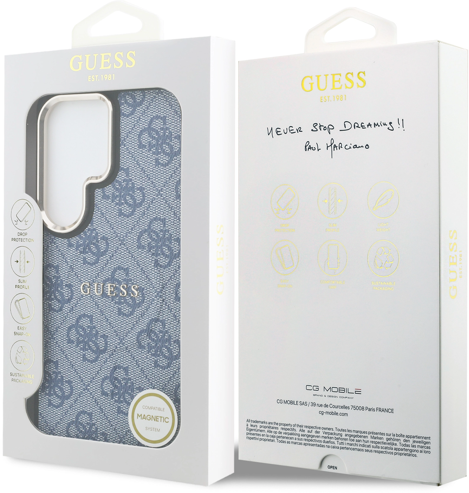 Guess 4G Embossed Ring Samsung Galaxy S26 Ultra Hoesje MagSafe Blauw afbeelding 8