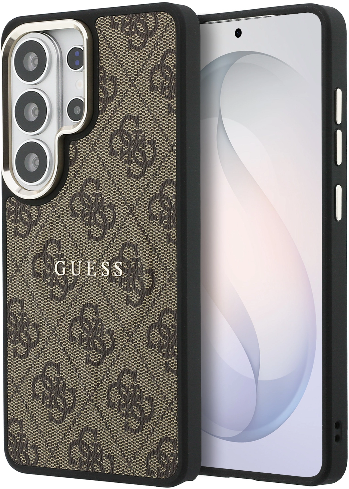 Guess 4G Embossed Ring Sansung Galaxy S26 Ultra Hoesje MagSafe Bruin afbeelding 1