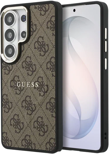 Guess 4G Embossed Ring Sansung Galaxy S26 Ultra Hoesje MagSafe Bruin afbeelding 1