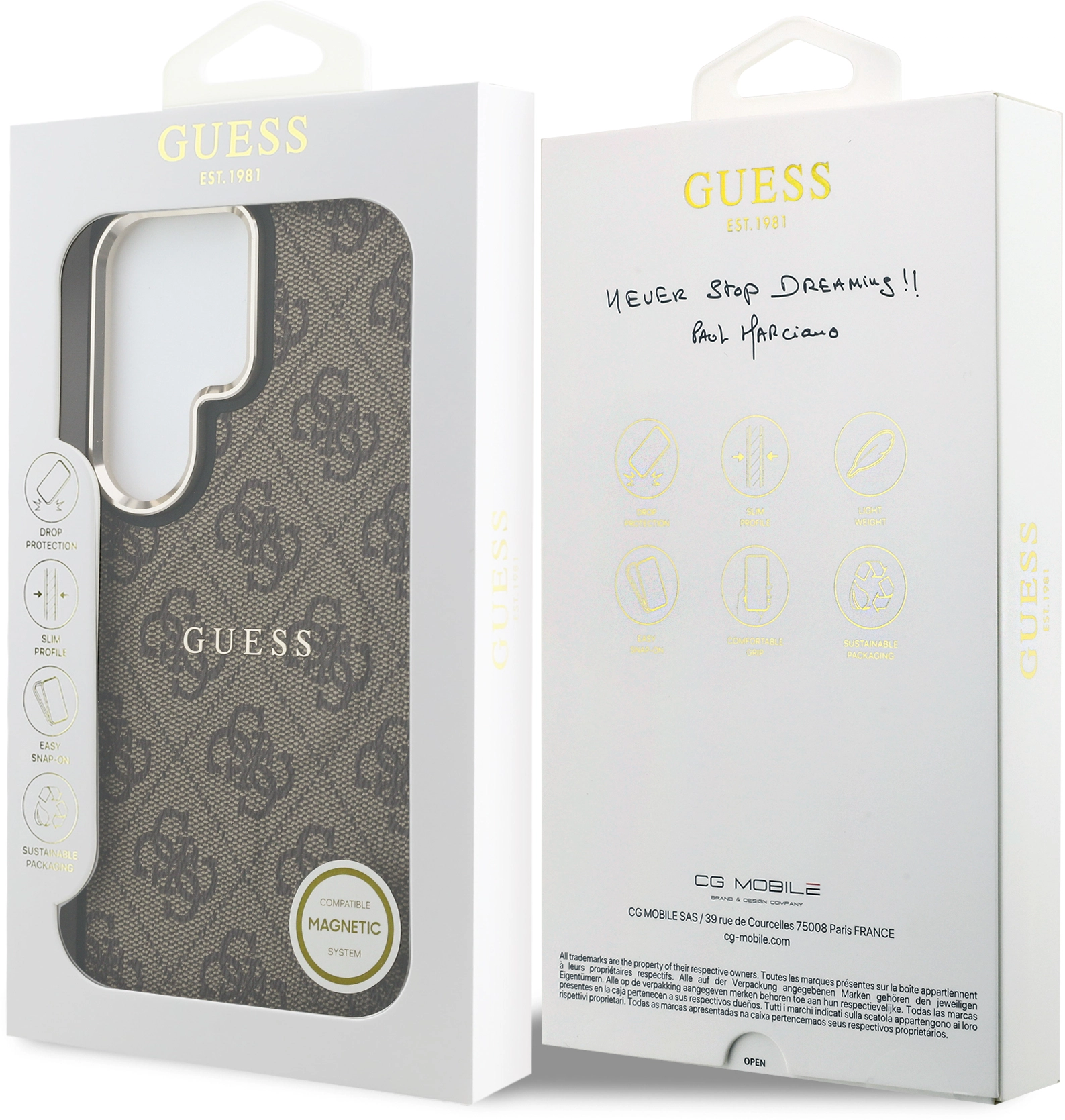 Guess 4G Embossed Ring Sansung Galaxy S26 Ultra Hoesje MagSafe Bruin afbeelding 8