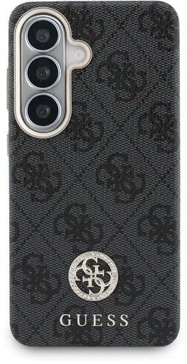 Guess 4G Rhinestone Round Logo Samsung Galaxy S26 Hoesje MagSafe Zwart afbeelding 3