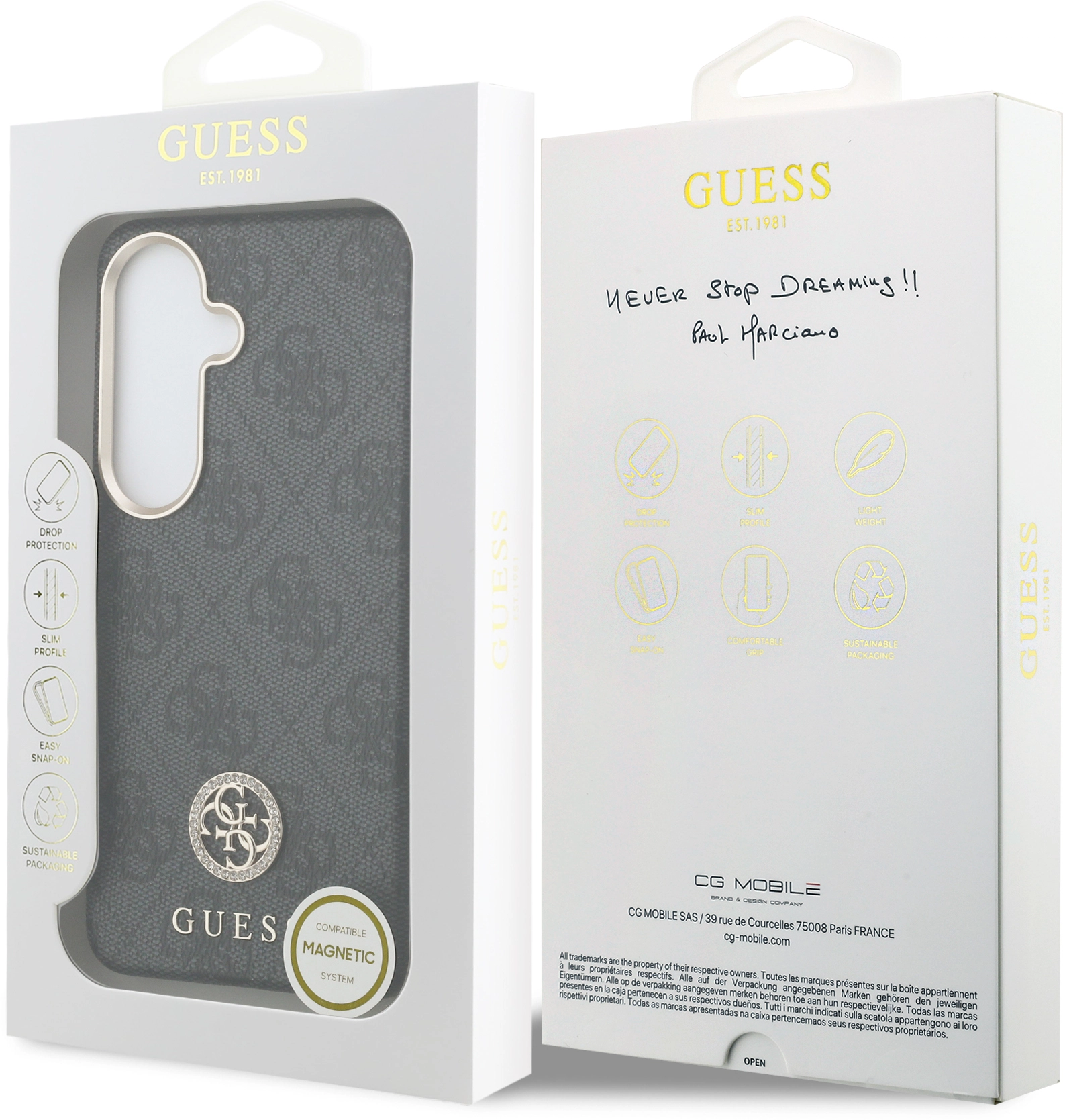 Guess 4G Rhinestone Round Logo Samsung Galaxy S26 Hoesje MagSafe Zwart afbeelding 8