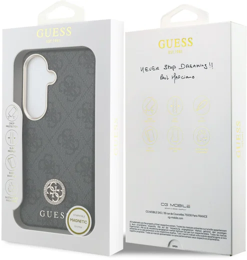 Guess 4G Rhinestone Round Logo Samsung Galaxy S26 Hoesje MagSafe Zwart afbeelding 8