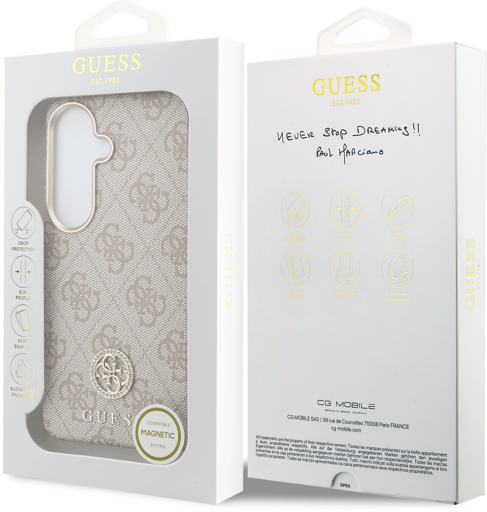 Guess 4G Rhinestone Round Logo Samsung Galaxy S26 Hoesje MagSafe Roze afbeelding 8