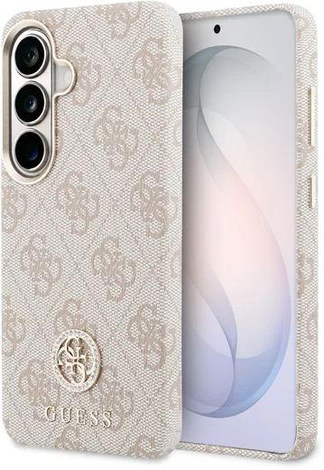 Guess 4G Rhinestone Round Logo Samsung Galaxy S26 Hoesje MagSafe Roze afbeelding 1