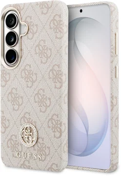 Guess 4G Rhinestone Round Logo Samsung Galaxy S26 Hoesje MagSafe Roze