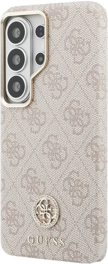 Guess 4G Rhinestone Round Logo Samsung Galaxy S26 Ultra Hoesje MagSafe Roze afbeelding 2