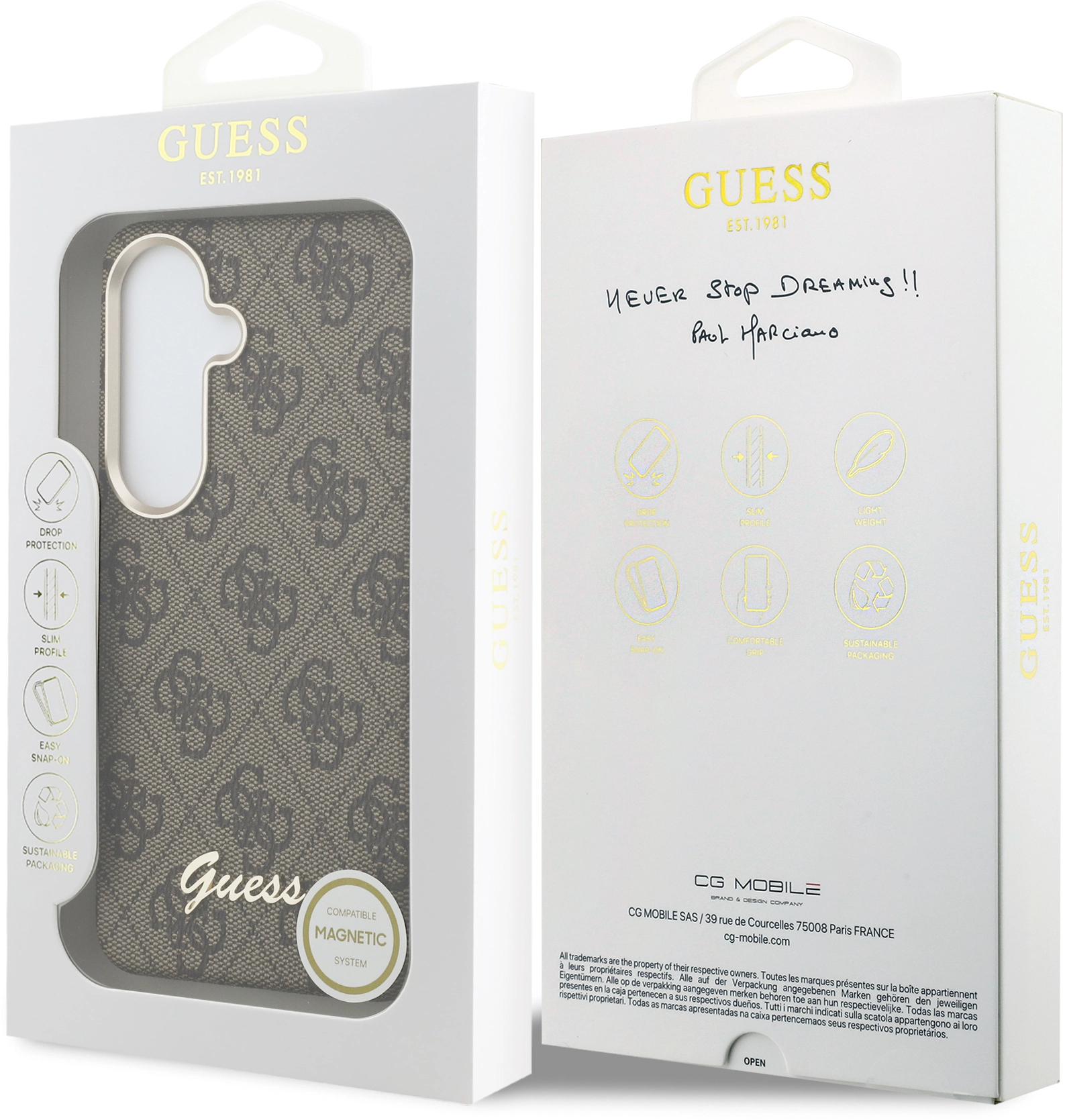 Guess 4G Script Logo Samsung Galaxy S26 Hoesje MagSafe Bruin afbeelding 8