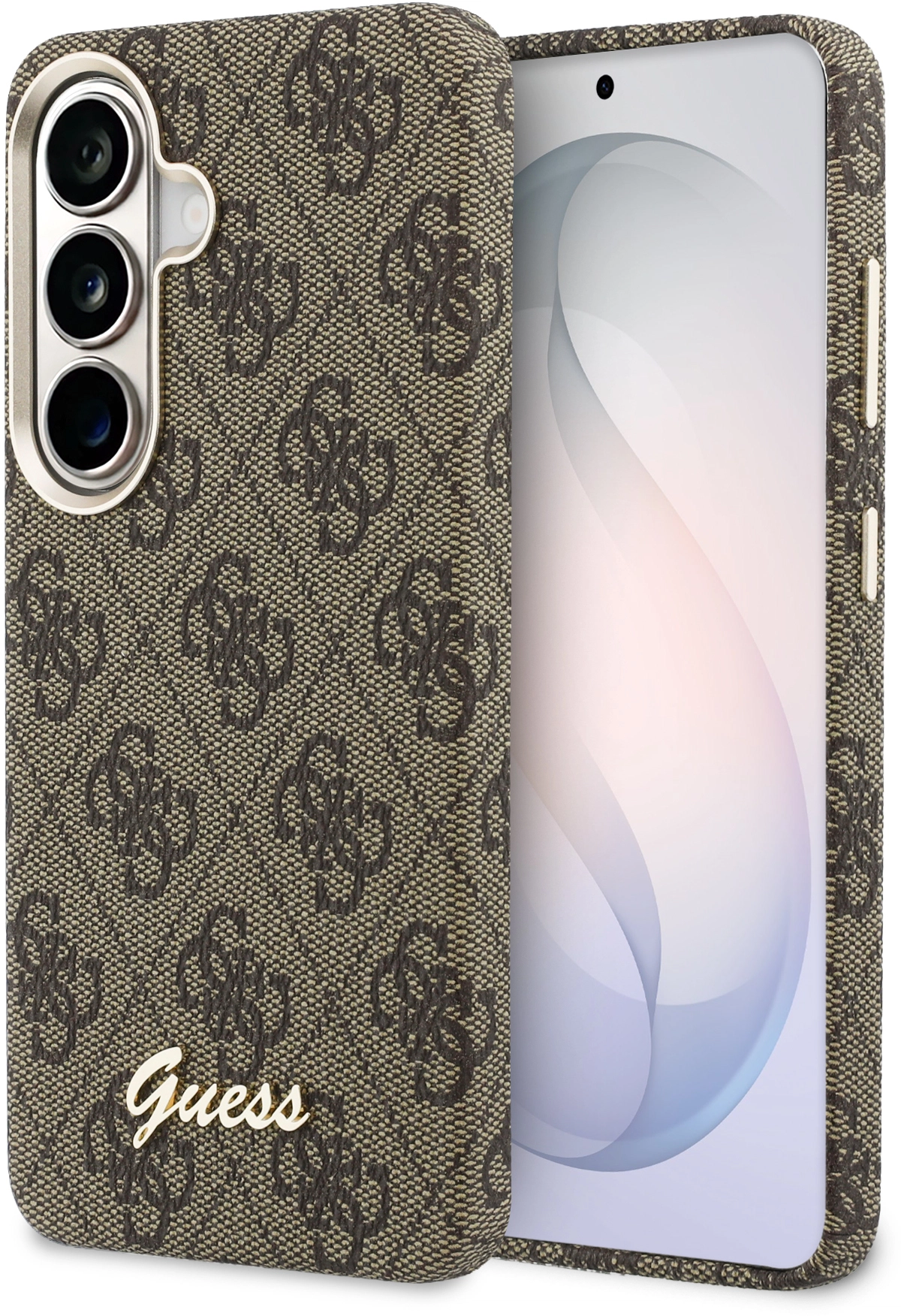 Guess 4G Script Logo Samsung Galaxy S26 Hoesje MagSafe Bruin afbeelding 1