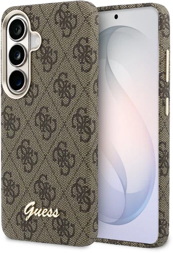 Guess 4G Script Logo Samsung Galaxy S26 Hoesje MagSafe Bruin afbeelding 1