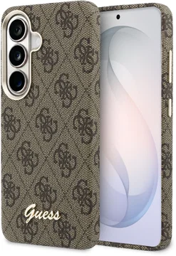 Guess 4G Script Logo Samsung Galaxy S26 Hoesje MagSafe Bruin