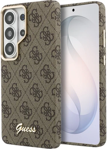 Guess 4G Script Logo Samsung Galaxy S26 Ultra Hoesje MagSafe Bruin afbeelding 1