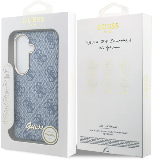 Guess 4G Script Logo Samsung Galaxy S26 Hoesje MagSafe Blauw afbeelding 8