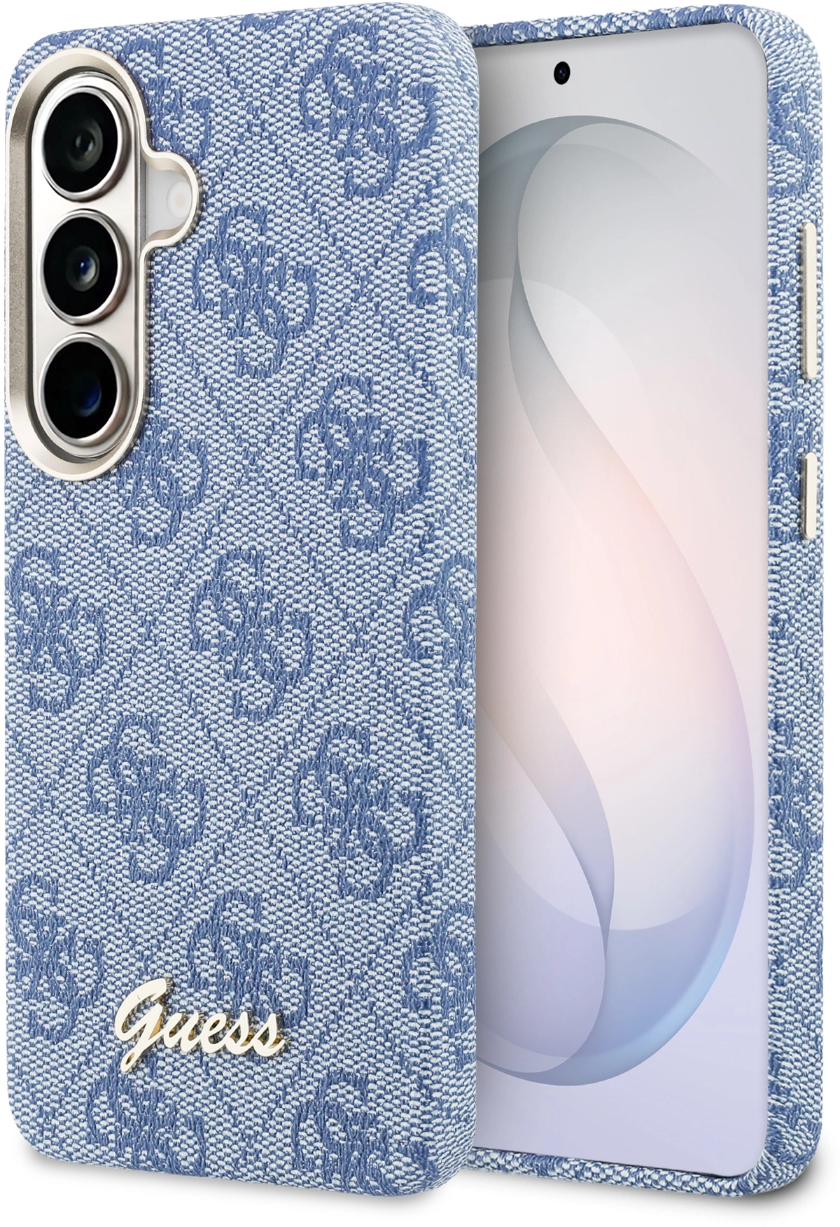 Guess 4G Script Logo Samsung Galaxy S26 Hoesje MagSafe Blauw afbeelding 1