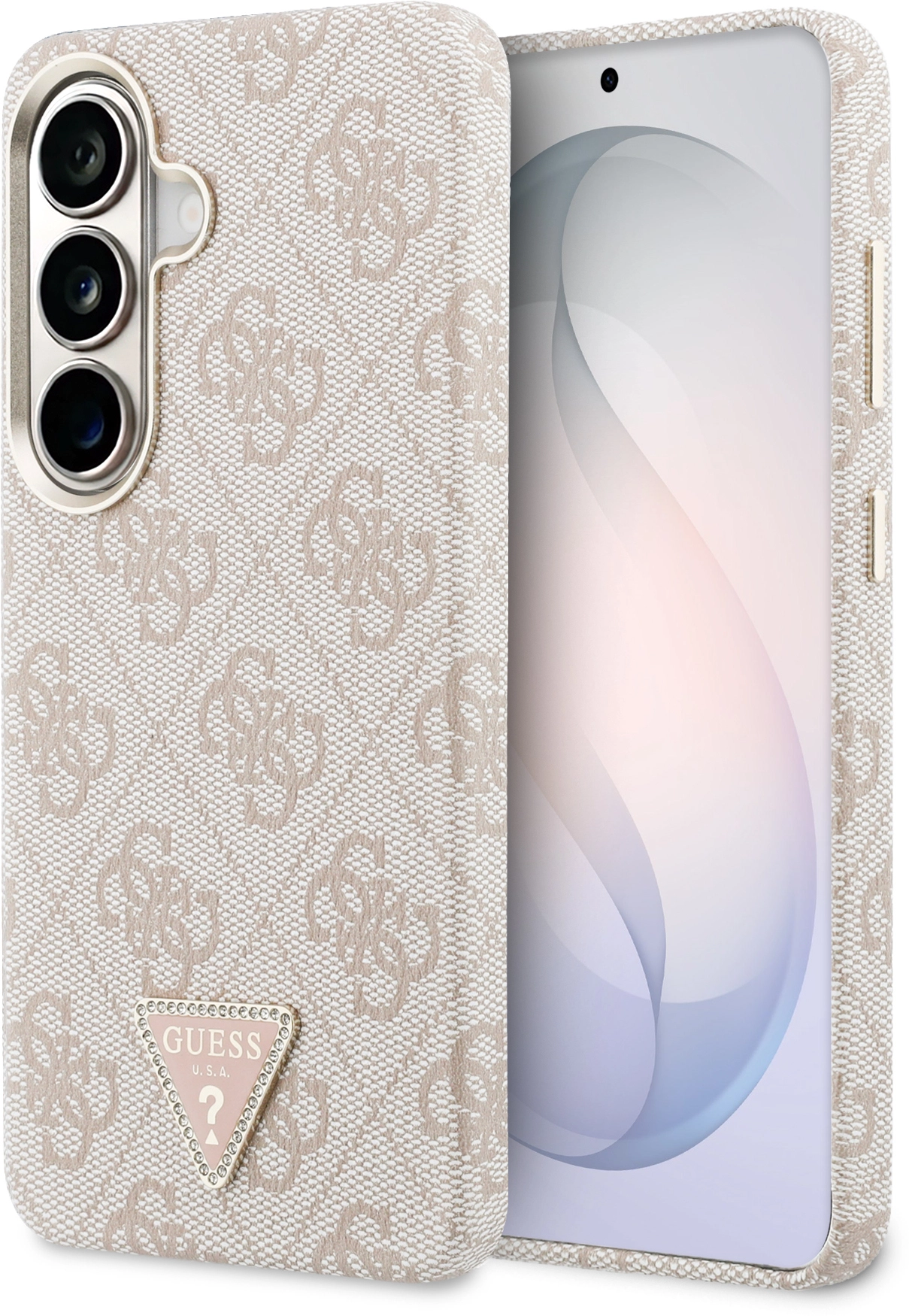 Guess 4G Triangle Logo Samsung Galaxy S26  Hoesje MagSafe Roze afbeelding 1