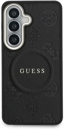 Guess Peony Hot Stamp Galaxy S26 Hoesje MagSafe Back Cover Zwart afbeelding 3